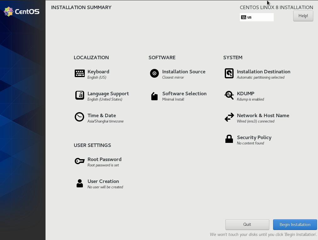 installation summary finished